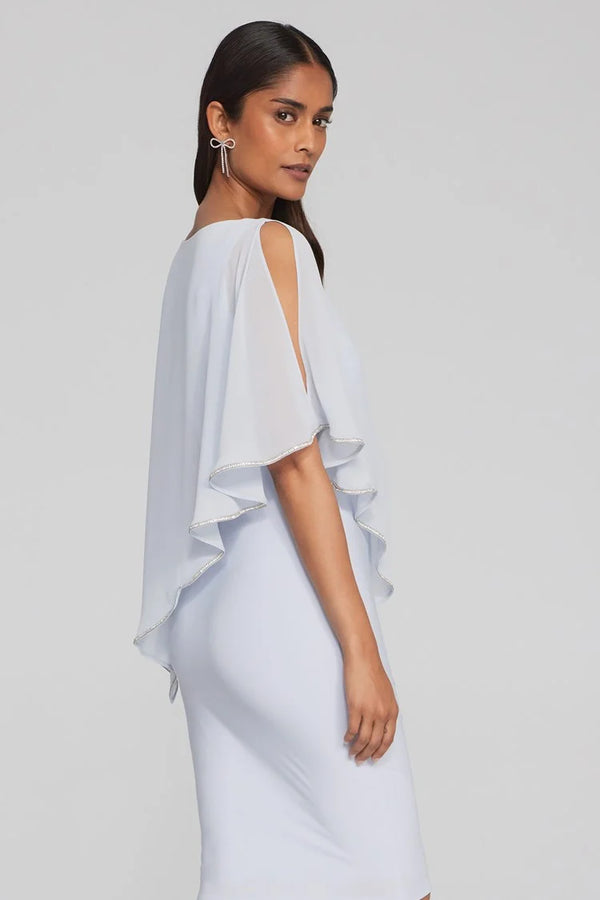Joseph Ribkoff Layered Dress With Cape Overlay - PapillonStyles