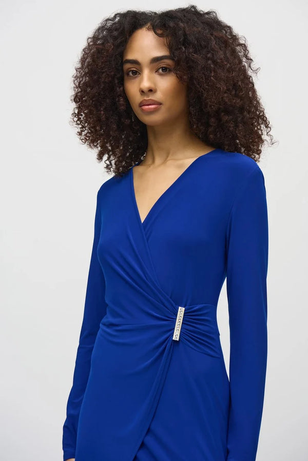 Joseph Ribkoff Silky Knit Wrap Culotte Jumpsuit - PapillonStyles