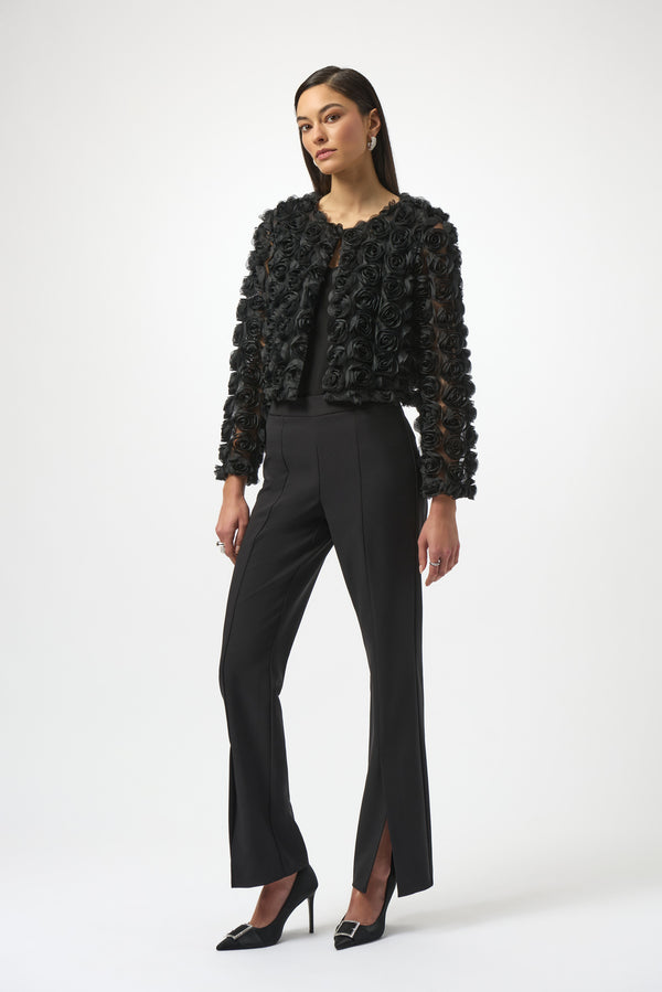 Joseph Ribkoff Rosette Embroidered Bolero Cover-Up | 3D Floral