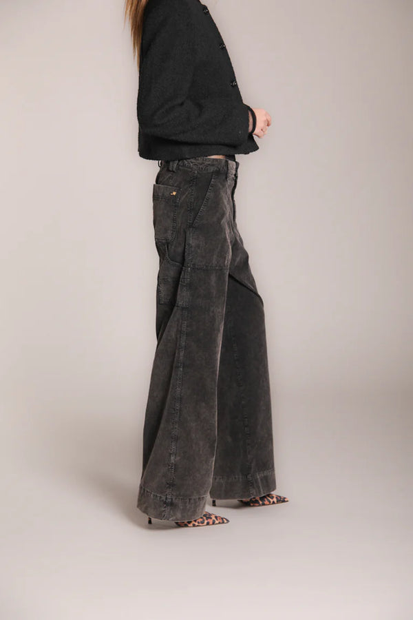 Mason's Dallas Wide L women’s 1000-wale corduroy cargo pant wide leg