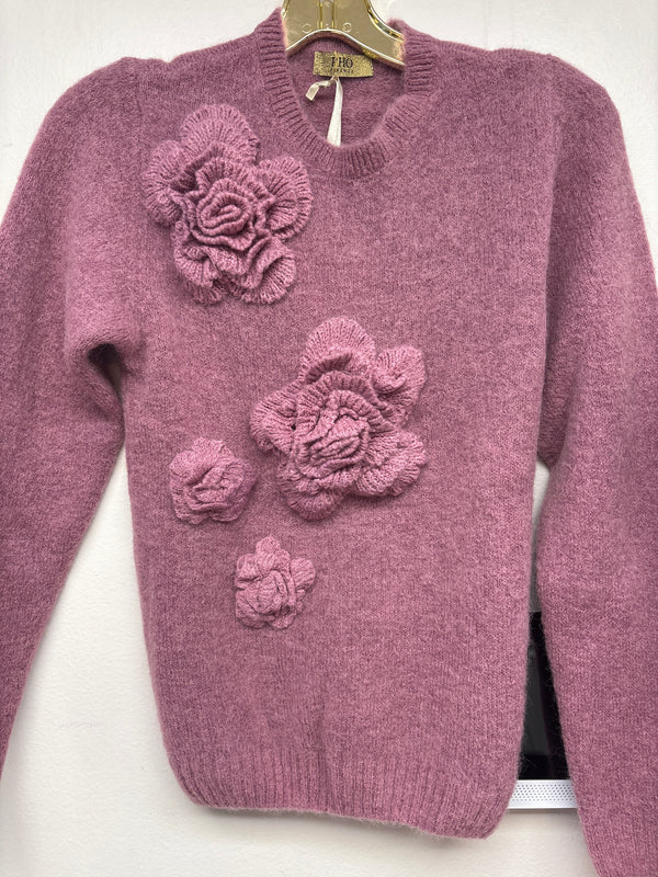 PHO Firenze Maglia With Rose Alpaca Lux Sweater