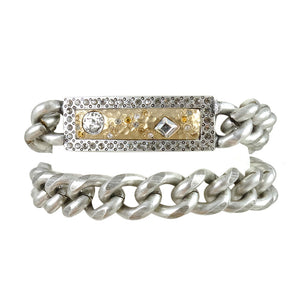 Tat2 Designs Vintage Silver Zeus Double Wrap ID Bracelet