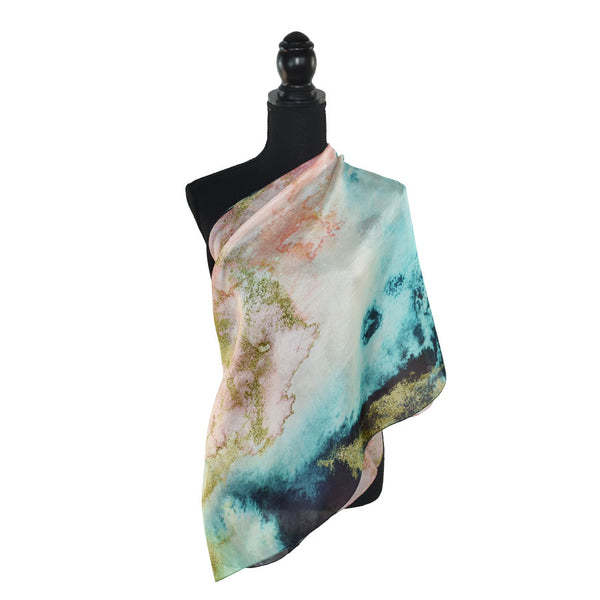 Dupatta Designs Bufanda de seda abstracta Wanderlust