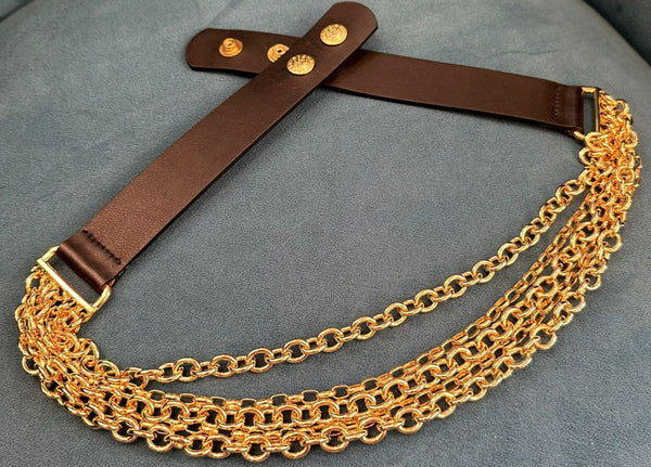 New Streets Ahead Gold and Brown Chain Belt Size M Streets ahead gold chain - Gem main image 3