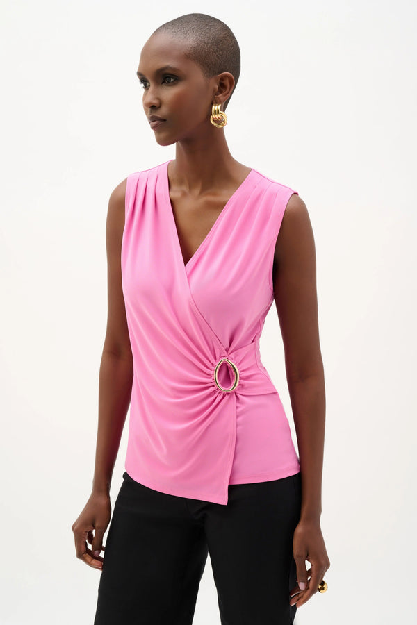 Joseph Ribkoff Silky knit Fitted Wrap Top - PapillonStyles