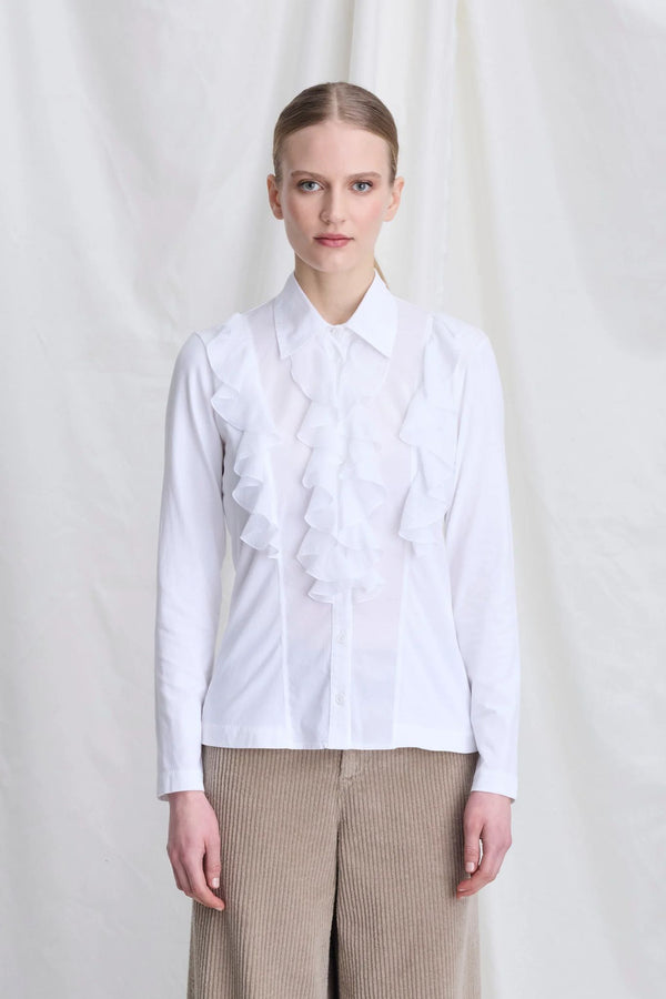 European Culture Long Sleeve Shirt Optical White