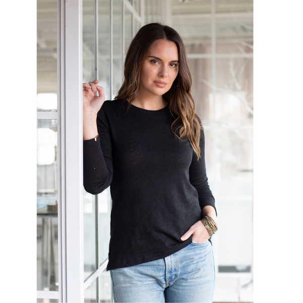 Erin Gray Long Sleeve Crew Neck Top - PapillonStyles