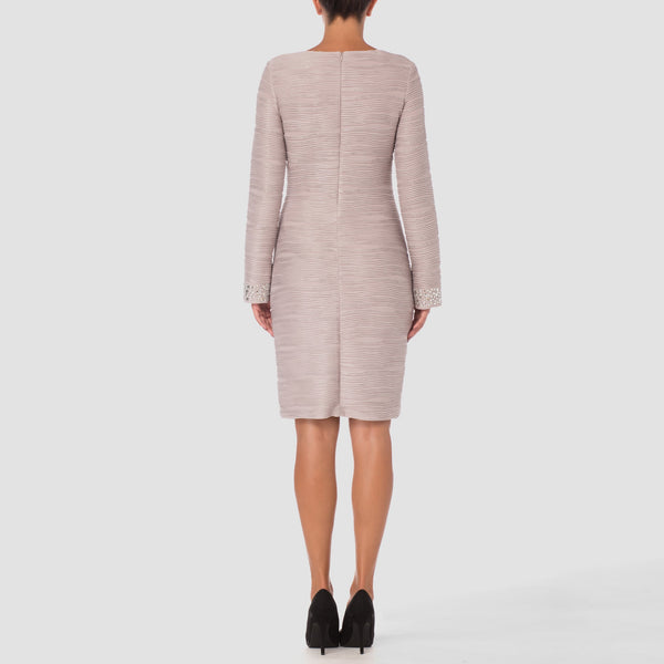 joseph ribkoff gold dress Long Sleeves sobia nazir A Line V Neck 8% Spandex Side pockets SIZE:XXS / 0