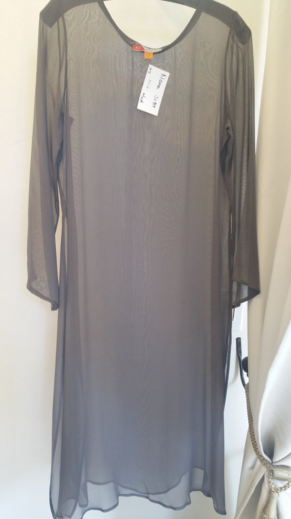 Vestido Harari liso transparente de manga larga 3189 Nona
