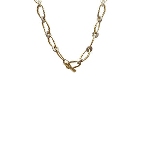 Tat2 Desings Gold Twisted Link Necklace