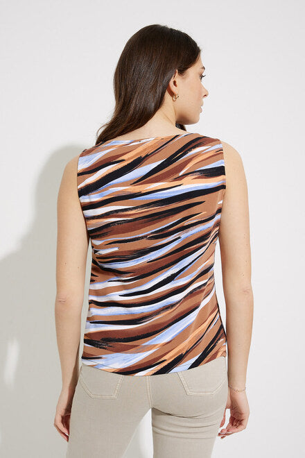 Top con cuello drapeado a rayas de Joseph Ribkoff