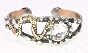 Mikal Winn Swarovsky Brass Snake Bracelet