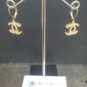 Ramina Pearls Gold & Silver Plated Small CC Earrings