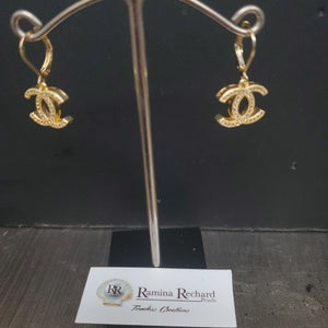 Ramina Pearls Gold & Silver Plated Small CC Earrings