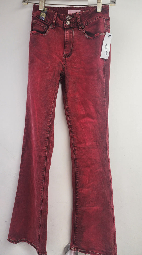 Nu Vintage Denim Patch Red Jeans Pants