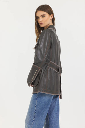 Jakett NYC Meryl Vintage Leather Jacket Coconut