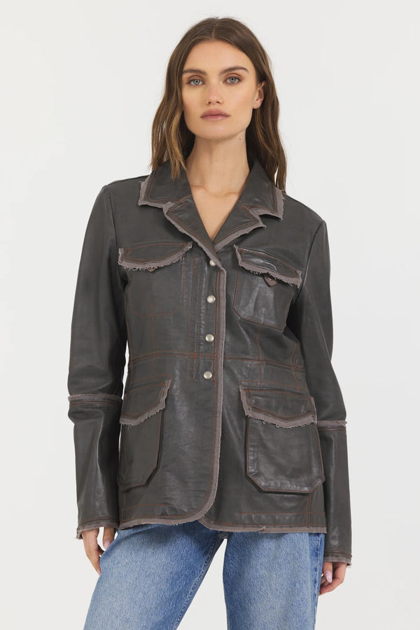 Jakett NYC Meryl Vintage Leather Jacket Coconut