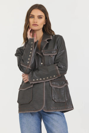 Jakett NYC Meryl Vintage Leather Jacket Coconut
