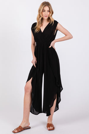 Final Touch Surplice and Shirring Detail Jumpsuit