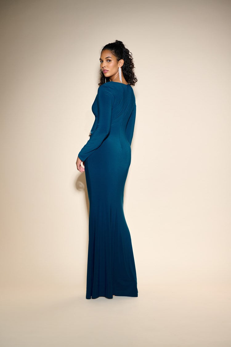 Joseph Ribkoff Cowl Neck Maxi Dress Night Fall / 14 / 96% POLYESTER/4% Spandex Joseph Ribkoff Cowl Neck Maxi Dress Night Fall / 14 / 96% POLYESTER/4% Spandex