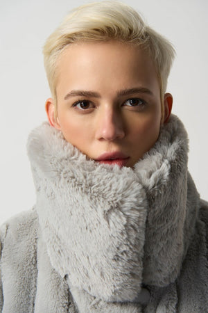 Joseph Ribkoff Faux Fur Reversible Puffer Coat