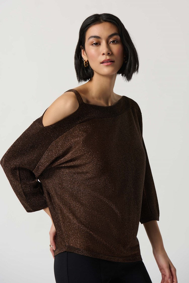 Joseph Ribkoff Sweater Knit One-Shoulder Top - PapillonStyles