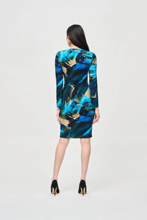 Joseph Ribkoff Silky Abstract Print Wrap Dress