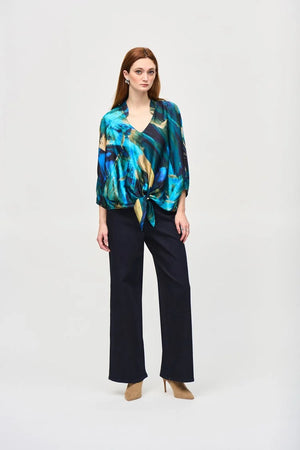 Joseph Ribkoff Santin Abstract Print Cocoon Top