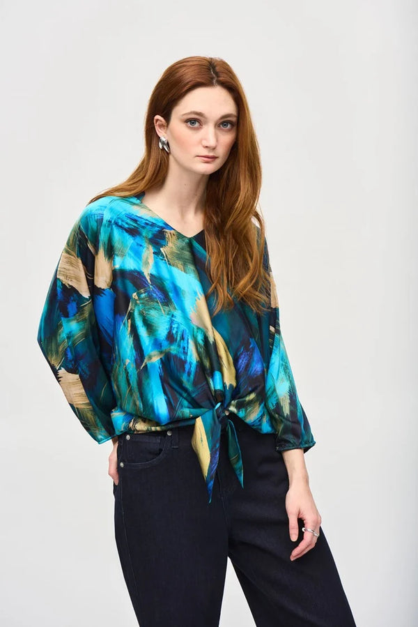 Joseph Ribkoff Santin Abstract Print Cocoon Top