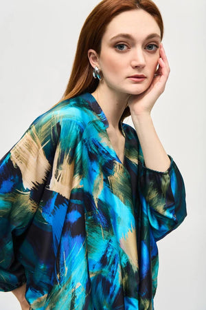 Joseph Ribkoff Santin Abstract Print Cocoon Top