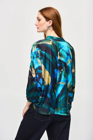 Joseph Ribkoff Santin Abstract Print Cocoon Top