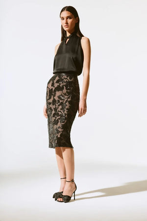 Joseph Ribkoff Novelty Sequins Pull-On Skirt