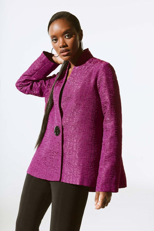 Joseph Ribkoff Signature Textured Jacquard Trapeze Jacket