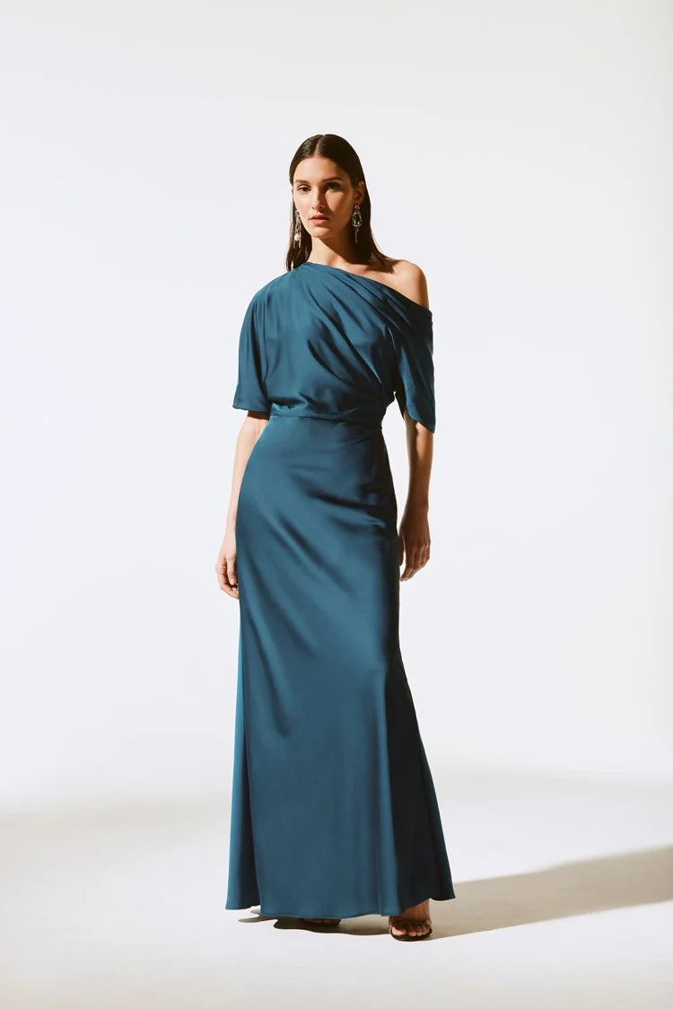 joseph ribkoff one shoulder dress Joseph Ribkoff Draped Sheath Dress