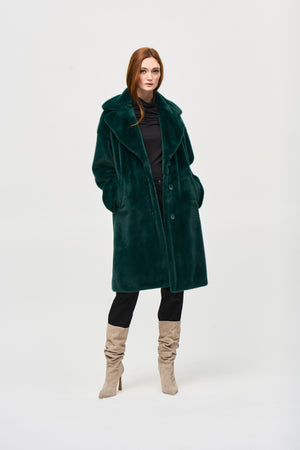 Joseph Ribkoff Faux Fur Straight Coat