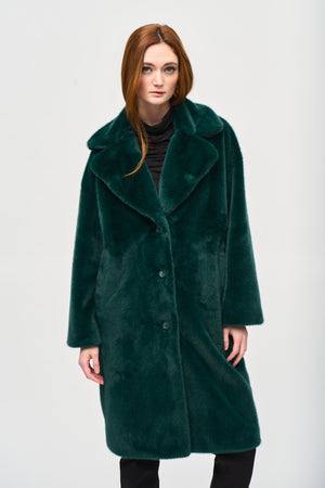 Joseph Ribkoff Faux Fur Straight Coat