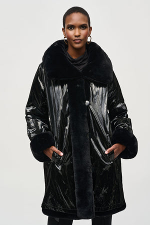 Joseph Ribkoff Reversible Faux Fur Coat