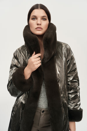 Joseph Ribkoff Reversible Faux Fur Coat