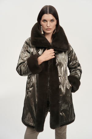 Joseph Ribkoff Reversible Faux Fur Coat