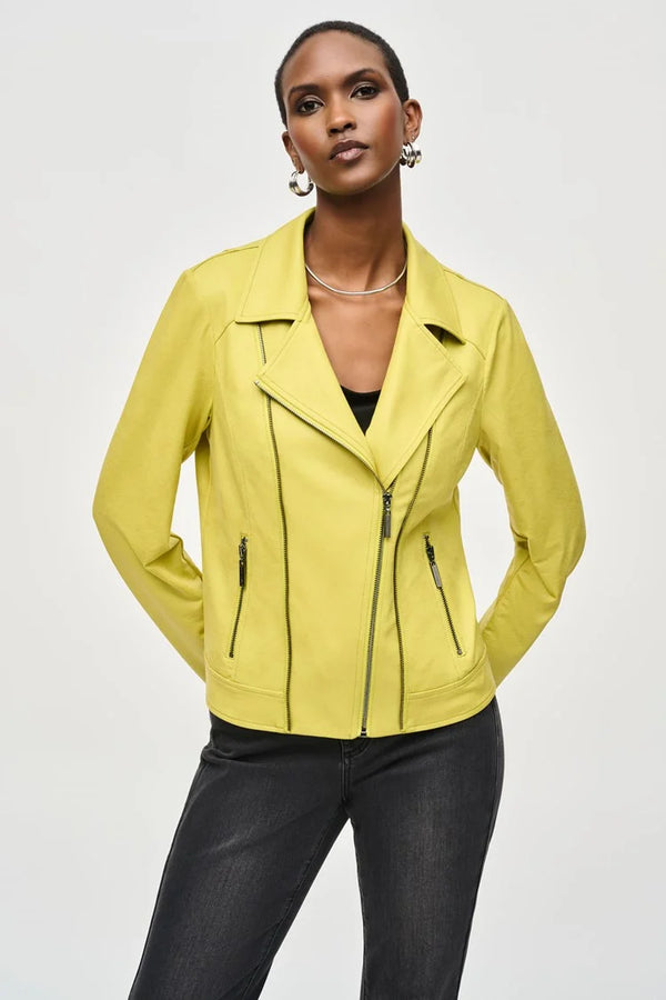 Joseph Ribkoff Foiled Knit Moto Jacket