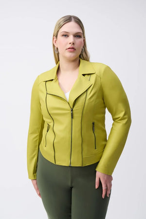 Joseph Ribkoff Foiled Knit Moto Jacket