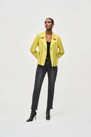 Joseph Ribkoff Foiled Knit Moto Jacket