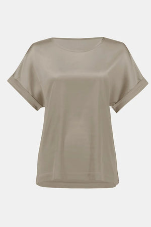 Joseph Ribkoff Satin Front Short Sleeve Top