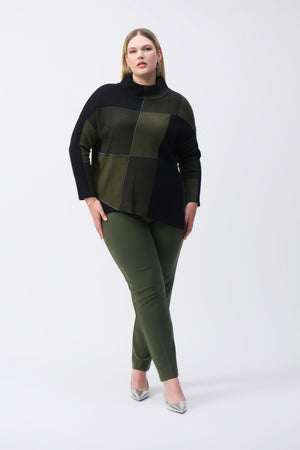 Joseph Ribkoff Color-Block Jacquard Knit Pullover