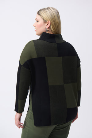 Joseph Ribkoff Color-Block Jacquard Knit Pullover