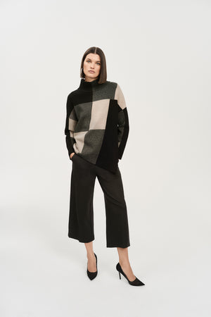 Joseph Ribkoff Color-Block Jacquard Knit Pullover