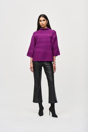 Joseph Ribkoff Sweater Knit Mock Neck Boxy Top