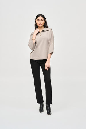 Joseph Ribkoff Jacquard Zipped Collar Sweater