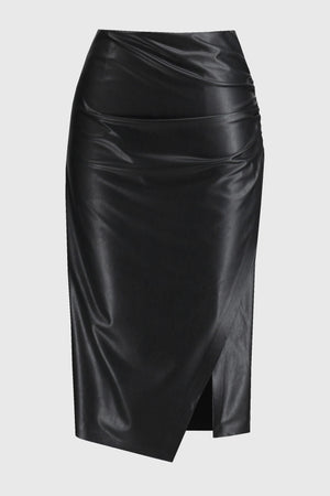 Joseph Ribkoff Leatherette Pull-On Pencil Skirt