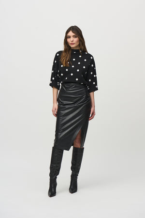 Joseph Ribkoff Leatherette Pull-On Pencil Skirt